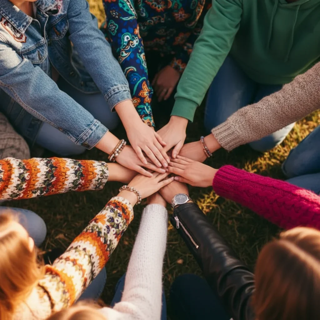 Small group of practitioners seated in circle for Dharma discussion and meditation